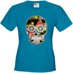 Floral Sugar Skull Girl's T-Shirt