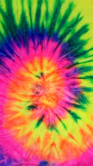 Fluorescent Mutli Rainbow Tie Dye Fringe Ladies T-shirt