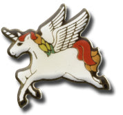 Flying Unicorn Lapel Pin