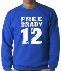Free Brady #12 - Deflategate New England Football Adult Crewneck