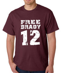 Free Brady #12 - Deflategate New England Football Mens T-shirt