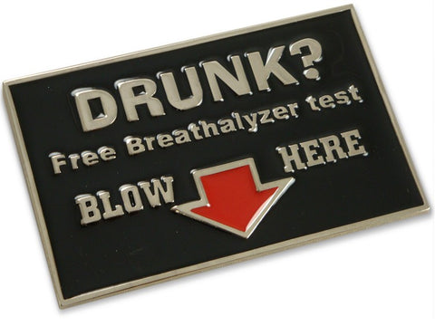 Free Breathalyzer Tests Belt Buckle With FREE Leather Belt
