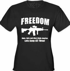 Freedom Guns Guts Glory Girl's T-Shirt