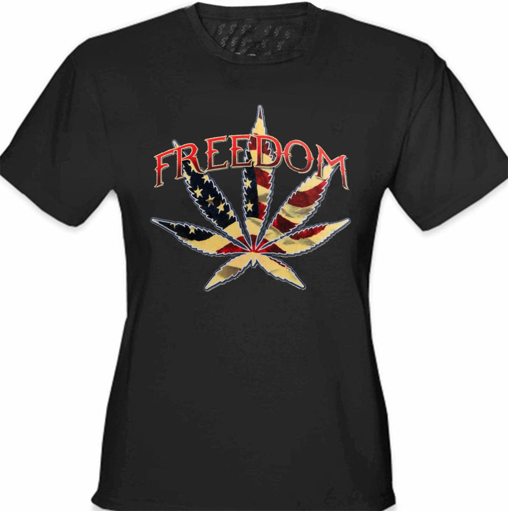 Freedom Pot Leaf Girl's T-Shirt