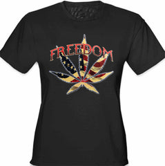 Freedom Pot Leaf Girl's T-Shirt