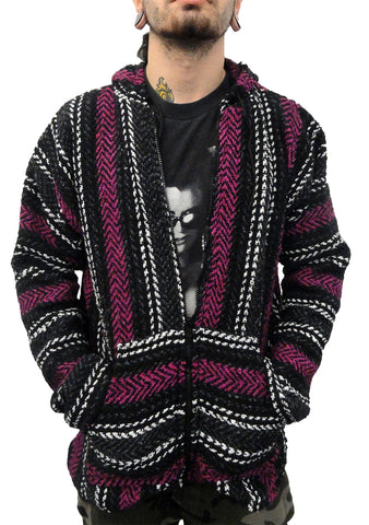 Baja jacket with zipper outlet