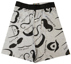 Fun Boxers - 'Staches Men's Boxer Shorts (Gray)