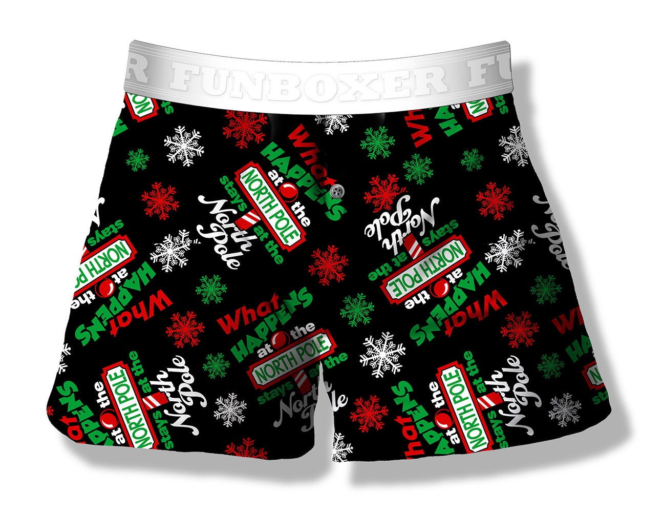 Fun Boxers - What Happens in the North Pole Stays in the North Pole Funny Boxer Shorts