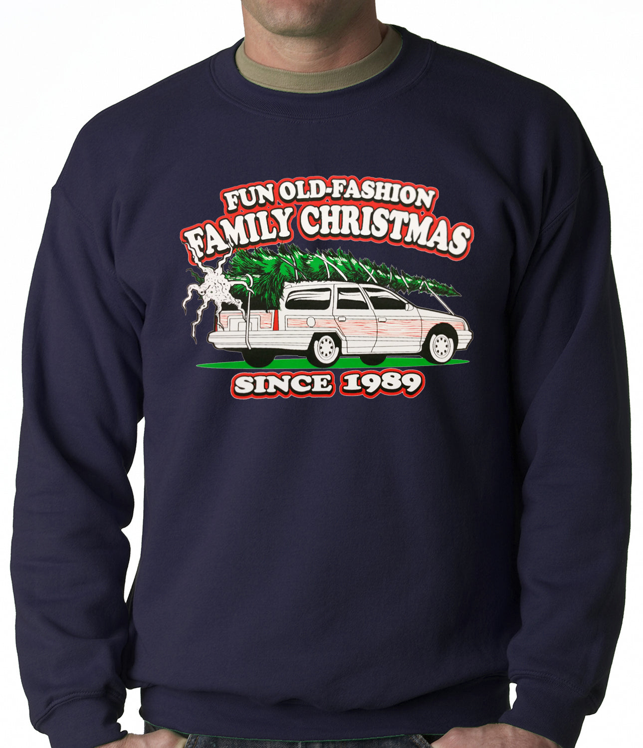 Fun Old-Fashioned Family Christmas Since 1989 Adult Crewneck