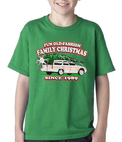 Fun Old-Fashioned Family Christmas Since 1989 Kids T-shirt