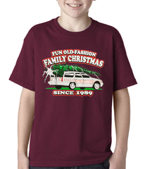 Fun Old-Fashioned Family Christmas Since 1989 Kids T-shirt