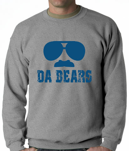 Funny "Da Bears" Sunglasses & Mustache Adult Crewneck