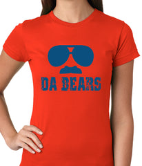 Funny "Da Bears" Sunglasses & Mustache Ladies T-shirt