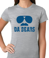 Funny "Da Bears" Sunglasses & Mustache Ladies T-shirt