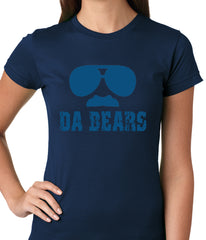 Funny "Da Bears" Sunglasses & Mustache Ladies T-shirt