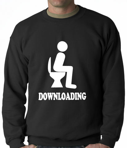 Funny Downloading Poop Adult Crewneck