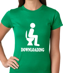 Funny Downloading Poop Ladies T-shirt