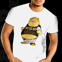 Funny Novelty T-Shirts - Fat Kids Are Harder To Kidnap Tee