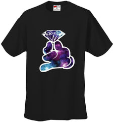 Galaxy Cartoon Hand Holding Diamond Men's T-Shirt