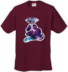 Galaxy Cartoon Hand Holding Diamond Men's T-Shirt