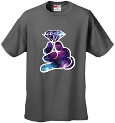 Galaxy Cartoon Hand Holding Diamond Men's T-Shirt