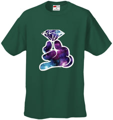 Galaxy Cartoon Hand Holding Diamond Men's T-Shirt
