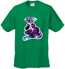Galaxy Cartoon Hand Holding Diamond Men's T-Shirt