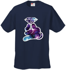 Galaxy Cartoon Hand Holding Diamond Men's T-Shirt