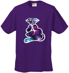 Galaxy Cartoon Hand Holding Diamond Men's T-Shirt
