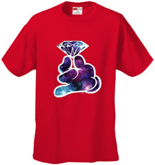 Galaxy Cartoon Hand Holding Diamond Men's T-Shirt