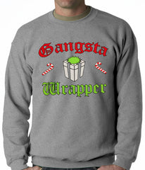 Gangsta Wrap Funny Christmas Adult Crewneck