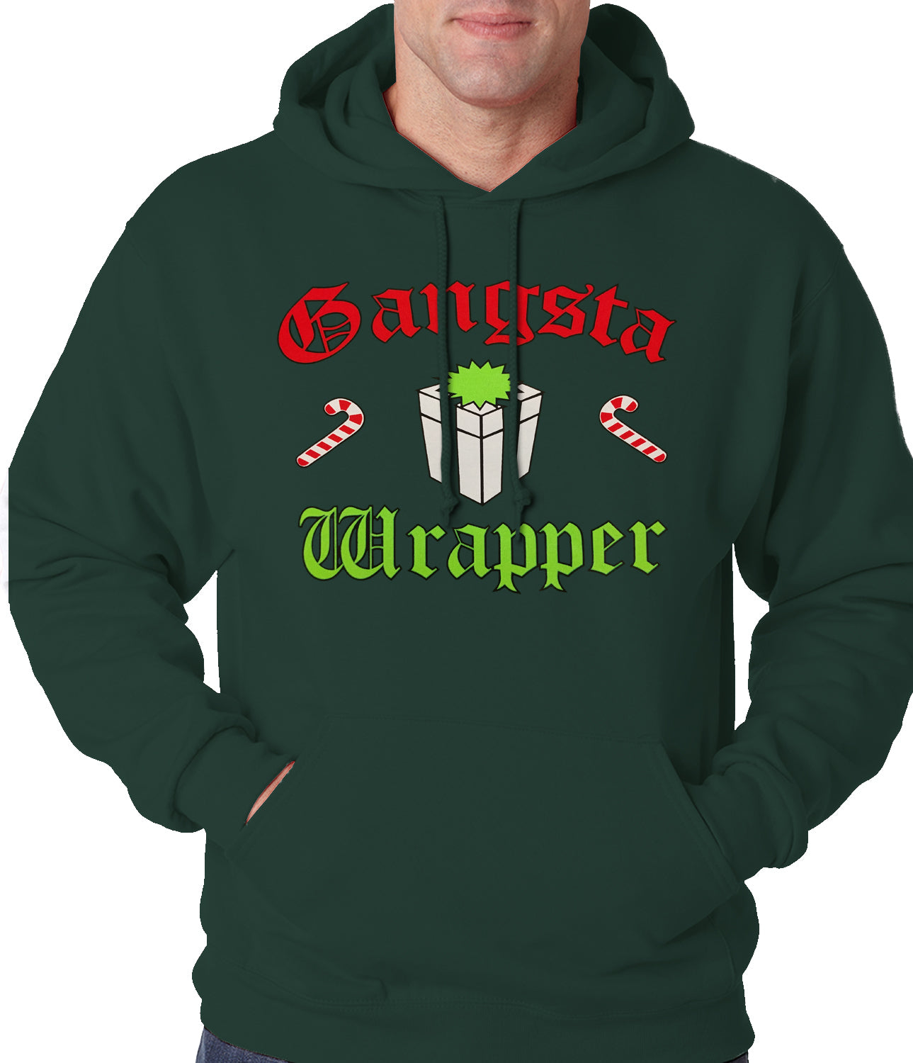 Gangsta Wrap Funny Christmas Adult Hoodie