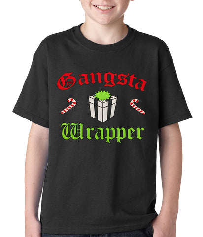 Gangsta Wrap Funny Christmas Kids T-shirt