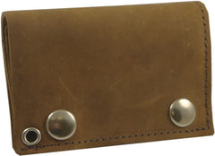 Genuine Rustic Leather Chain Wallet