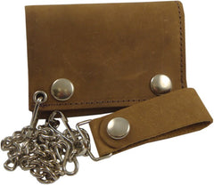 Genuine Rustic Leather Chain Wallet