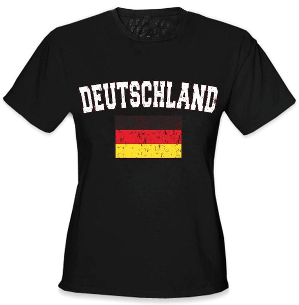 Germany "Deutschland" Vintage Flag International Girls T-Shirt –