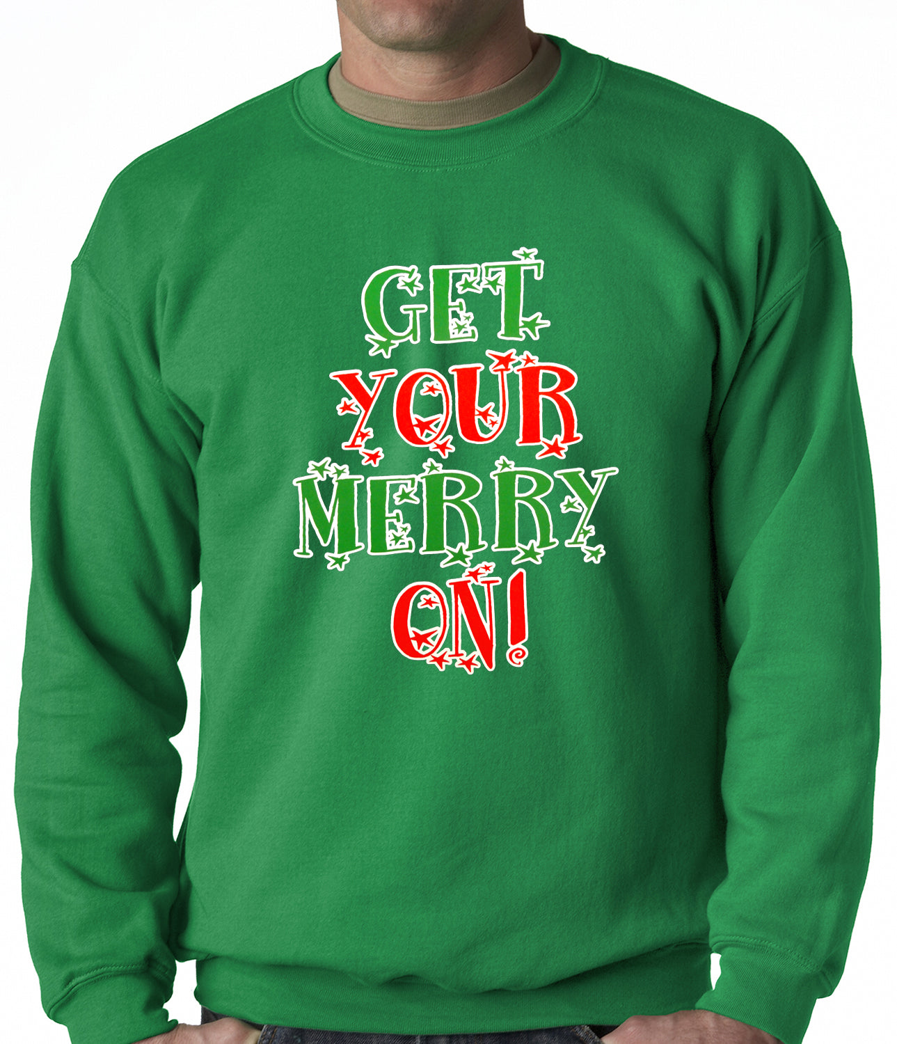 Get Your Merry On Christmas Adult Crewneck