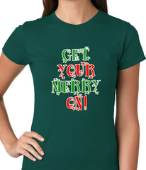 Get Your Merry On Christmas Ladies T-shirt