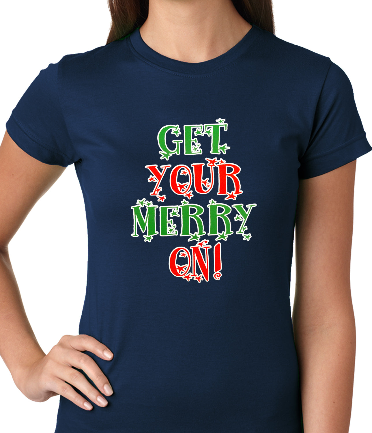 Get Your Merry On Christmas Ladies T-shirt