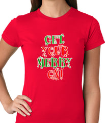Get Your Merry On Christmas Ladies T-shirt