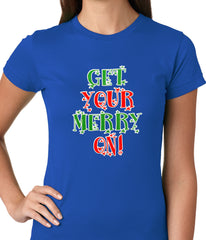 Get Your Merry On Christmas Ladies T-shirt