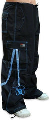 Ghast  Cargo Drawstring Pants (Black/ Light blue)