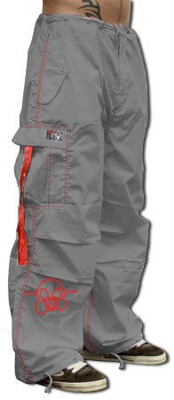 Ghast Cargo Drawstring Pants (Charcoal / Red)