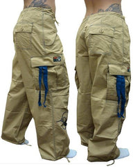 Ghast  Cargo Drawstring Pants (Khaki / Blue)