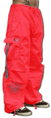 Ghast  Cargo Drawstring Pants (Red / Grey)