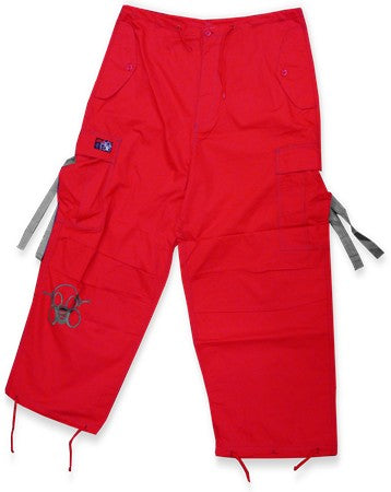 Ghast  Cargo Drawstring Pants (Red / Grey)