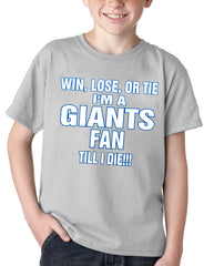 Giants Fan Till I Die Kids T-shirt