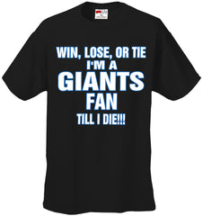 Giants Fan Till I Die Kids T-shirt