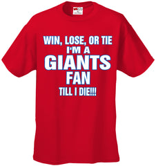 Giants Fan Till I Die Kids T-shirt