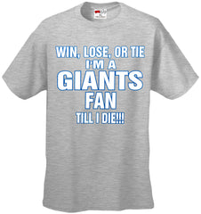 Giants Fan Till I Die Mens T-shirt
